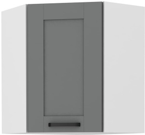 Szafka górna do kuchni narożna LUNA 58x58 GN-72 1F Szary/Biały