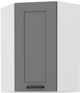Szafka górna do kuchni narożna LUNA 58x58 GN-90 1F Szary/Biały