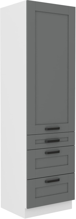 Szafka kominowa do kuchni z 3 szufladami LUNA 60 DKS-210 3S 1F Szary/Biały