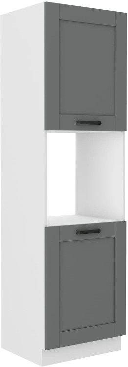 Szafka kominowa do kuchni na piekarnik LUNA 60 DP-210 2F Szary/Biały