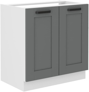 Szafka stojąca do kuchni pod zlew LUNA 80 ZL 2F Szary/Biały
