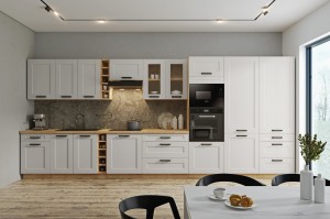 Szafka górna do kuchni z witryną LUNA 40 GS-72 1F Biały/Dąb Artisan