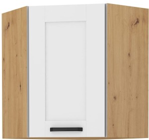 Szafka górna do kuchni narożna LUNA 58x58 GN-72 1F Biały/Dąb Artisan