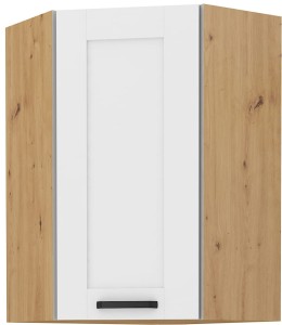Szafka górna do kuchni narożna LUNA 58x58 GN-90 1F Biały/Dąb Artisan