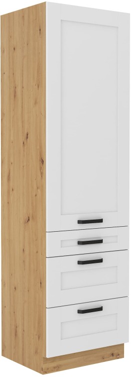 Szafka kominowa do kuchni z 3 szufladami LUNA 60 DKS-210 3S 1F Biały/Dąb Artisan