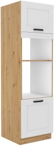 Szafka kominowa do kuchni na piekarnik i mikrofale LUNA 60 DPM-210 2F Biały/Dąb Artisan