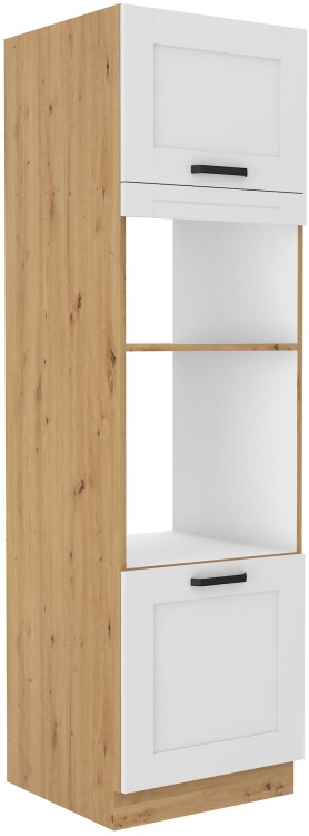 Szafka kominowa do kuchni na piekarnik i mikrofale LUNA 60 DPM-210 2F Biały/Dąb Artisan