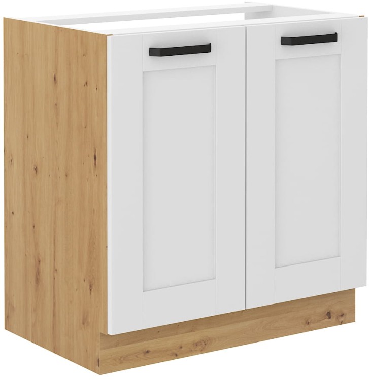 Szafka stojąca do kuchni pod zlew LUNA 80 ZL 2F Biały/Dąb Artisan