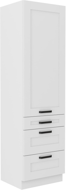 Szafka kominowa do kuchni z 3 szufladami LUNA 60 DKS-210 3S 1F Biały/Biały