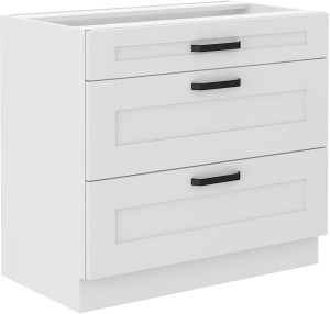 Szafka stojąca do kuchni z 3 szufladami LUNA 80 D 3S Biały/Biały