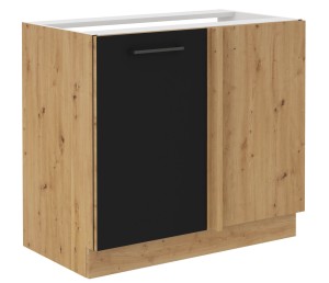 Szafka stojąca do kuchni narożna dostawna MODENA 105 ND 1F Dąb Artisan/Czarny