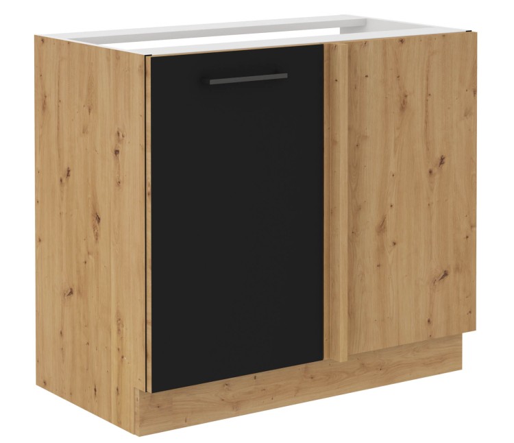 Szafka stojąca do kuchni narożna dostawna MODENA 105 ND 1F Dąb Artisan/Czarny