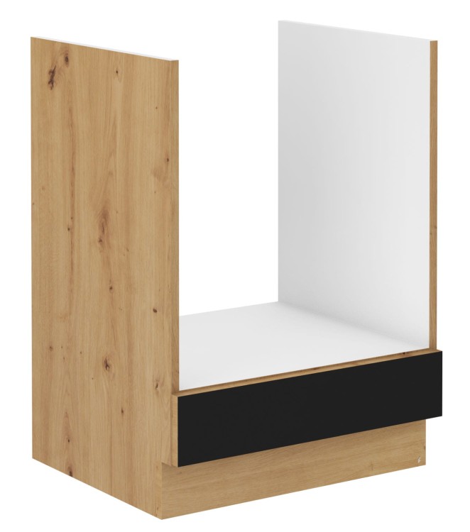 Szafka stojąca do kuchni pod piekarnik MODENA 60 D GAZ Dąb Artisan/Czarny