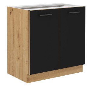 Szafka stojąca do kuchni MODENA 80 D 2F Dąb Artisan/Czarny
