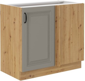 Szafka stojąca do kuchni narożna dostawna STILO 105 ND 1 F Gliniasty Szary/Dąb Artisan