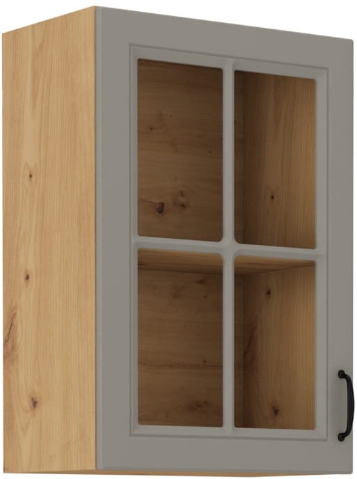 Szafka górna do kuchni z witryną STILO 40 GS-72 1F Gliniasty Szary/Dąb Artisan