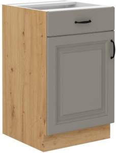 Szafka stojąca do kuchni z szufladą STILO 50 D 1F 1 S Gliniasty Szary/Dąb Artisan