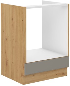 Szafka stojąca do kuchni pod piekarnik STILO 60 D GAZ Gliniasty Szary/Dąb Artisan