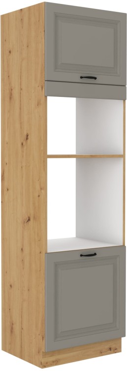 Szafka kominowa do kuchni na piekarnik i mikrofale STILO 60 DPM-210 2F Gliniasty Szary/Dąb Artisan