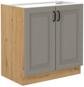 Szafka stojąca do kuchni pod zlew STILO 80 ZL 2F Gliniasty Szary/Dąb Artisan