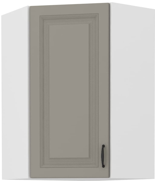 Szafka górna do kuchni narożna STILO 58x58 GN-90 1 F Gliniasty Szary/Biały
