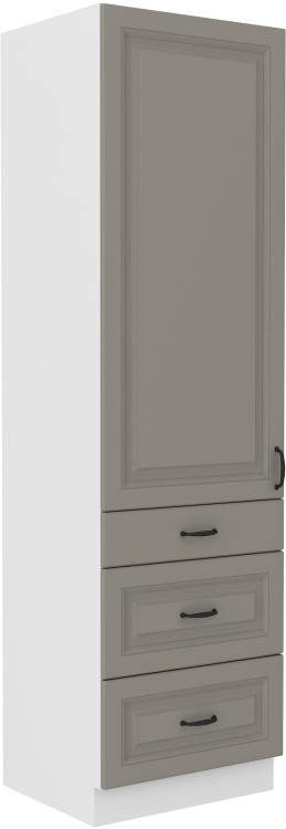 Szafka kominowa do kuchni z szufladami STILO 60 DKS-210 3S 1F Gliniasty Szary/Biały