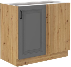 Szafka stojąca do kuchni narożna dostawna STILO 105 ND 1 F Szary/Dąb Artisan