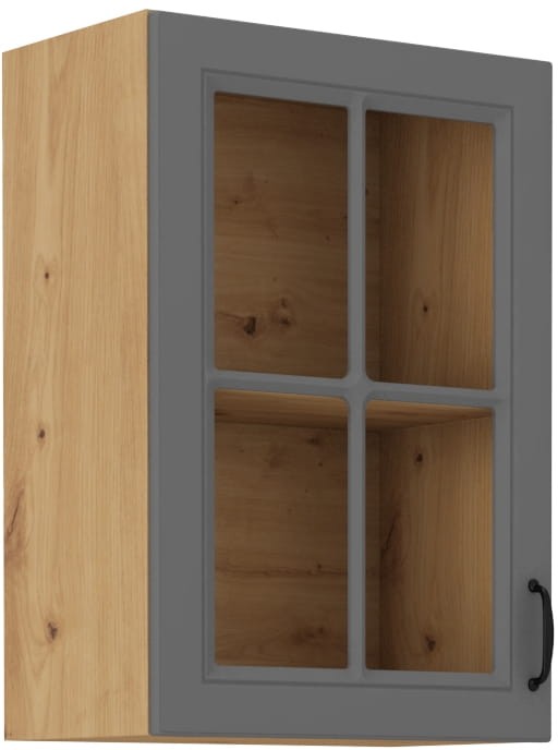 Szafka górna do kuchni z witryną STILO 40 GS-72 1F Szary/Dąb Artisan