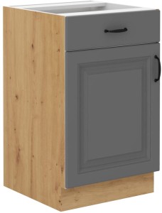 Szafka stojąca do kuchni z szufladą STILO 50 D 1F 1 S Szary/Dąb Artisan