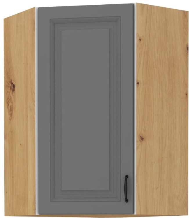 Szafka górna do kuchni narożna STILO 58x58 GN-90 1 F Szary/Dąb Artisan