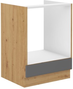 Szafka stojąca do kuchni pod piekarnik STILO 60 D GAZ Szary/Dąb Artisan