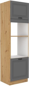 Szafka kominowa do kuchni na piekarnik i mikrofale STILO 60 DPM-210 2F Szary/Dąb Artisan