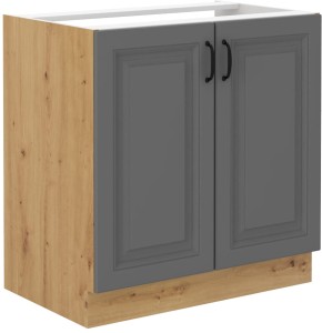 Szafka stojąca do kuchni pod zlew STILO 80 ZL 2F Szary/Dąb Artisan