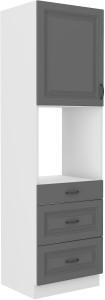 Szafka kominowa do kuchni z szufladami na piekarnik STILO 60 DPS-210 3S 1F Szary/Biały