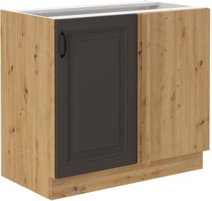 Szafka stojąca do kuchni narożna dostawna STILO 105 ND 1 F Grafit/Artisan