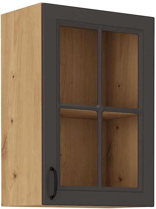 Szafka górna do kuchni z witryną STILO 40 GS-72 1F Grafit/Artisan