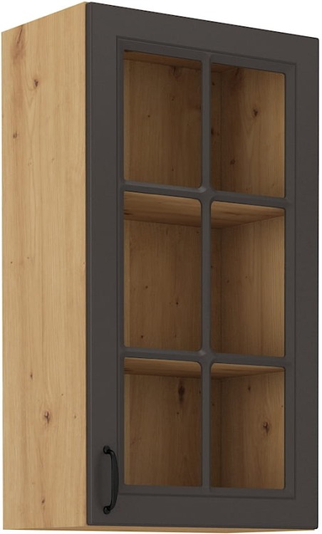 Szafka górna do kuchni z witryną STILO 40 GS-90 1F Grafit/Artisan