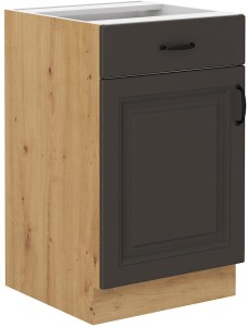 Szafka stojąca do kuchni z szufladą STILO 50 D 1F 1 S Grafit/Artisan