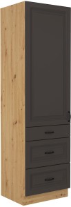 Szafka kominowa do kuchni z szufladami STILO 60 DKS-210 3S 1F Grafit/Artisan