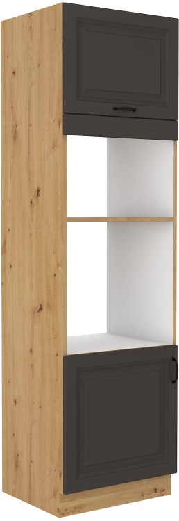 Szafka kominowa do kuchni na piekarnik i mikrofale STILO 60 DPM-210 2F Grafit/Artisan