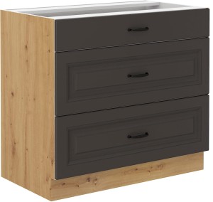 Szafka stojąca do kuchni z szufladami STILO 80 D 3S Grafit/Artisan