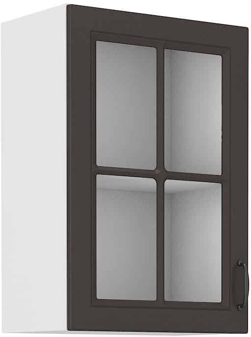 Szafka górna do kuchni z witryną STILO 40 GS-72 1F Grafit/Biały