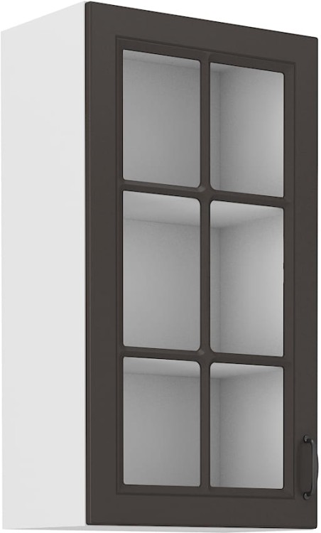 Szafka górna do kuchni z witryną STILO 40 GS-90 1F Grafit/Biały