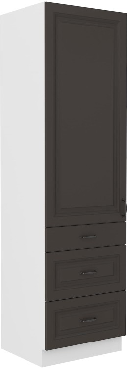 Szafka kominowa do kuchni z szufladami STILO 60 DKS-210 3S 1F Grafit/Biały