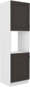 Szafka kominowa do kuchni na piekarnik STILO 60 DP-210 2F Grafit/Biały