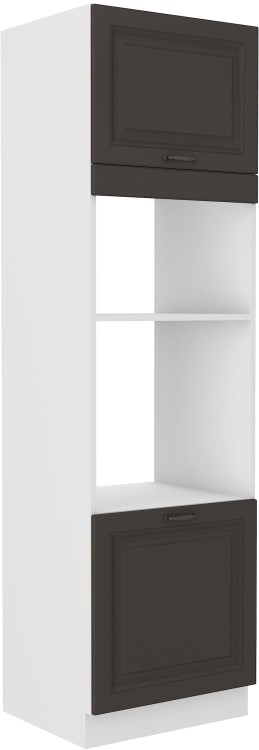 Szafka kominowa do kuchni na piekarnik i mikrofale STILO 60 DPM-210 2F Grafit/Biały