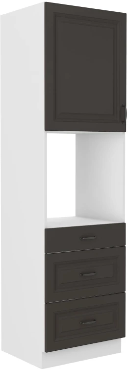 Szafka kominowa do kuchni z szufladami na piekarnik STILO 60 DPS-210 3S 1F Grafit/Biały