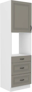 Szafka kominowa do kuchni z szufladami na piekarnik STILO 60 DPS-210 3S 1F Grafit/Biały