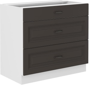 Szafka stojąca do kuchni z szufladami STILO 80 D 3S Grafit/Biały