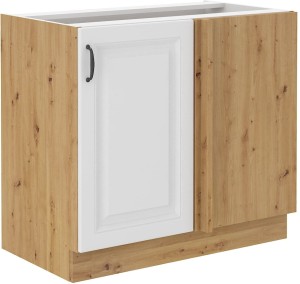 Szafka stojąca do kuchni narożna dostawna STILO 105 ND 1F Biały/Dąb Artisan